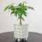 Hello Honey® 8" Footed Stoneware Planter with Abstract Print